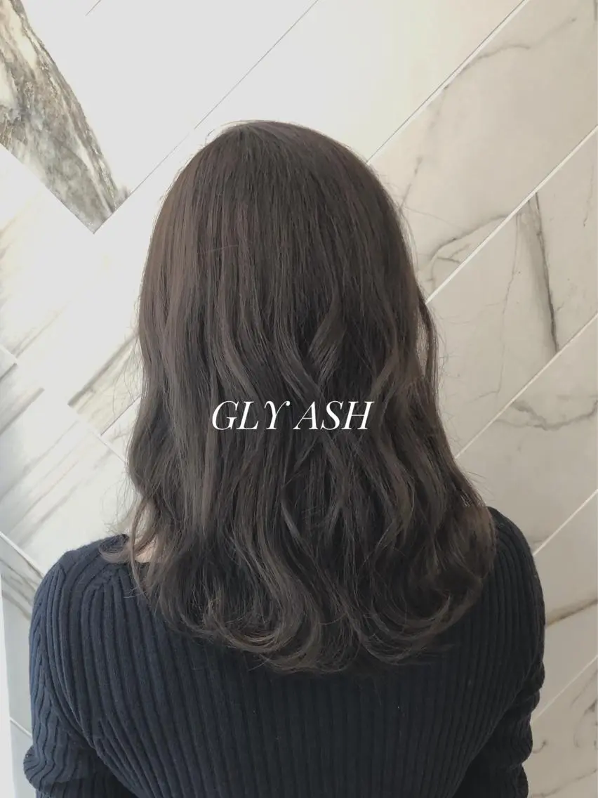 ミディアム カラー ヘアアレンジ ポニーテール アッシュ 透明感カラー オレンジ ✨似合うのその先へ✨ 田中延和のヘアスタイル