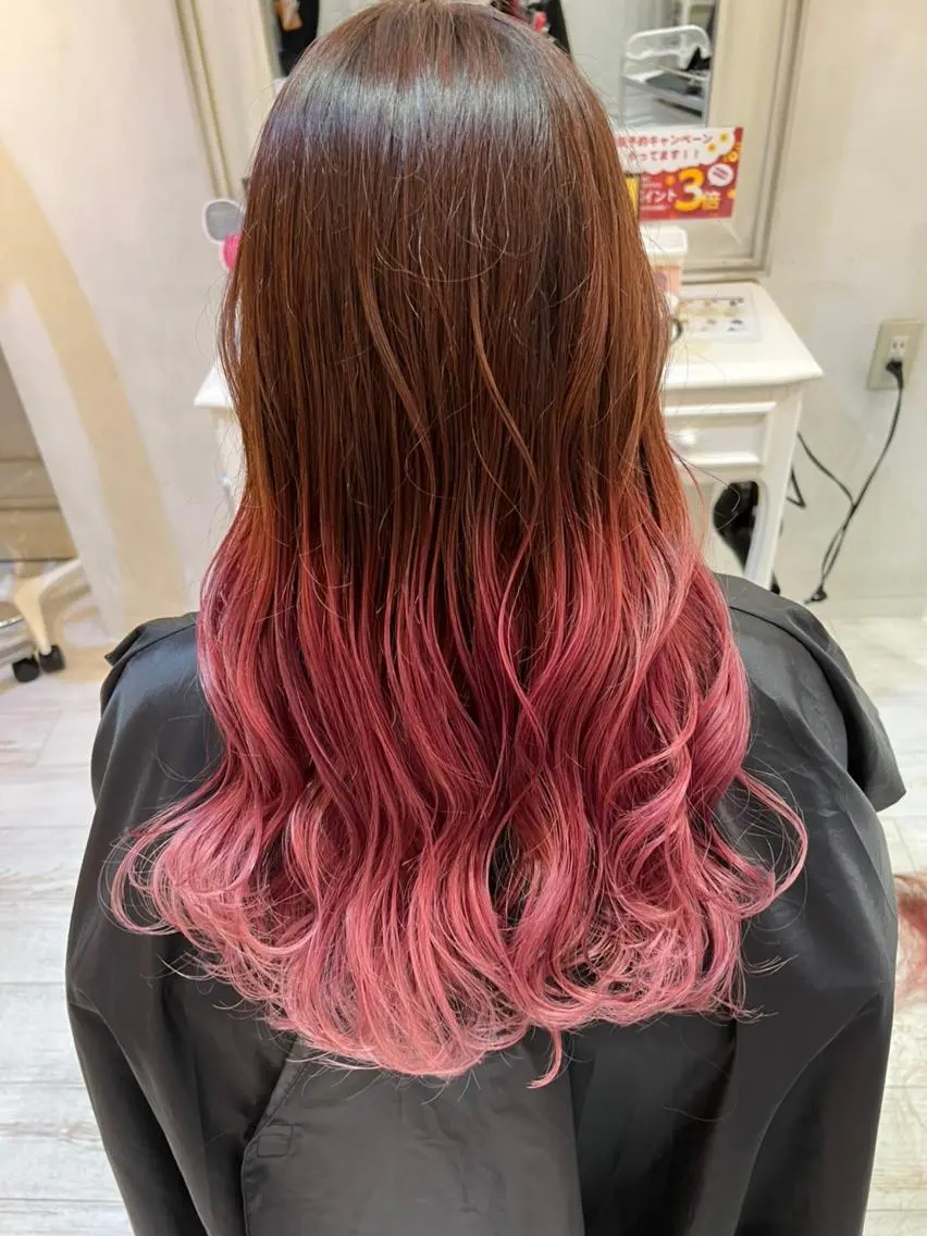 ロング カラー アディクシーカラー アクアカラー アッシュ バレイヤージュ ミストバング N° uairo 川崎店【ユアイロ】のヘアスタイル