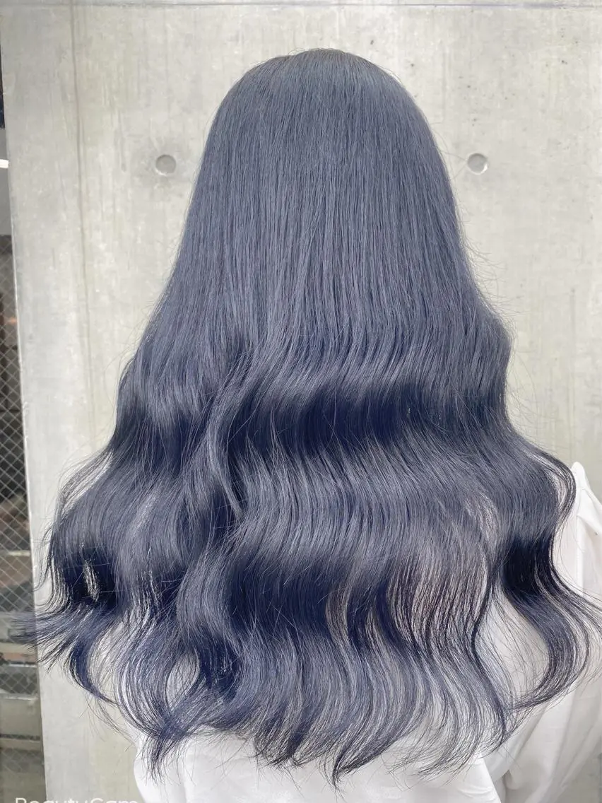 カラー アッシュ ベージュカラー 黒髪 ブルーカラー ブルーブラック ヘアカラー トリートメント ヘアセット 艶感/韓国風 🤍moeka🤍のヘアスタイル