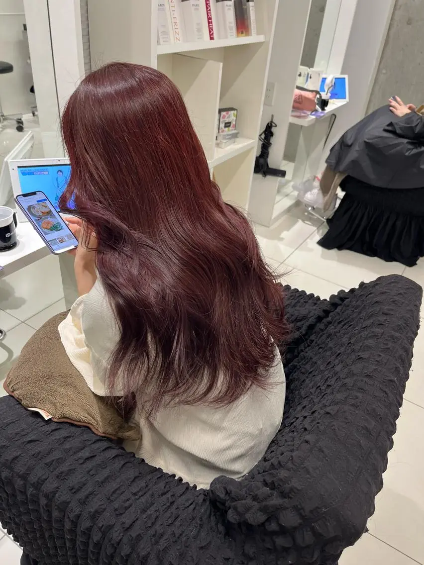ロング カラー ブリーチ ブリーチなしカラー りおな/髪質改善/ カラー /平尾のヘアスタイル