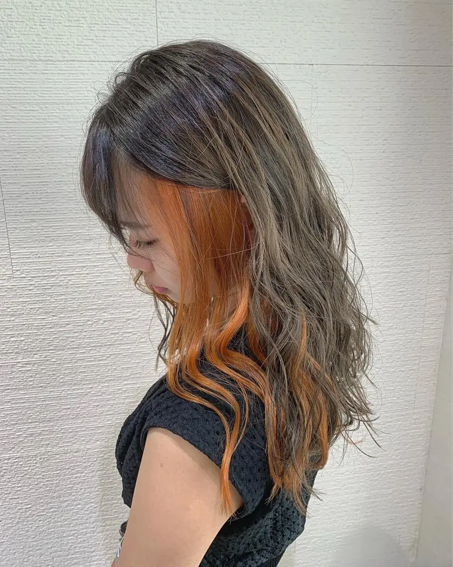 ロング カラー ヘアアレンジ 白髪ぼかしハイライト 茗荷谷駅徒歩2分のヘアスタイル
