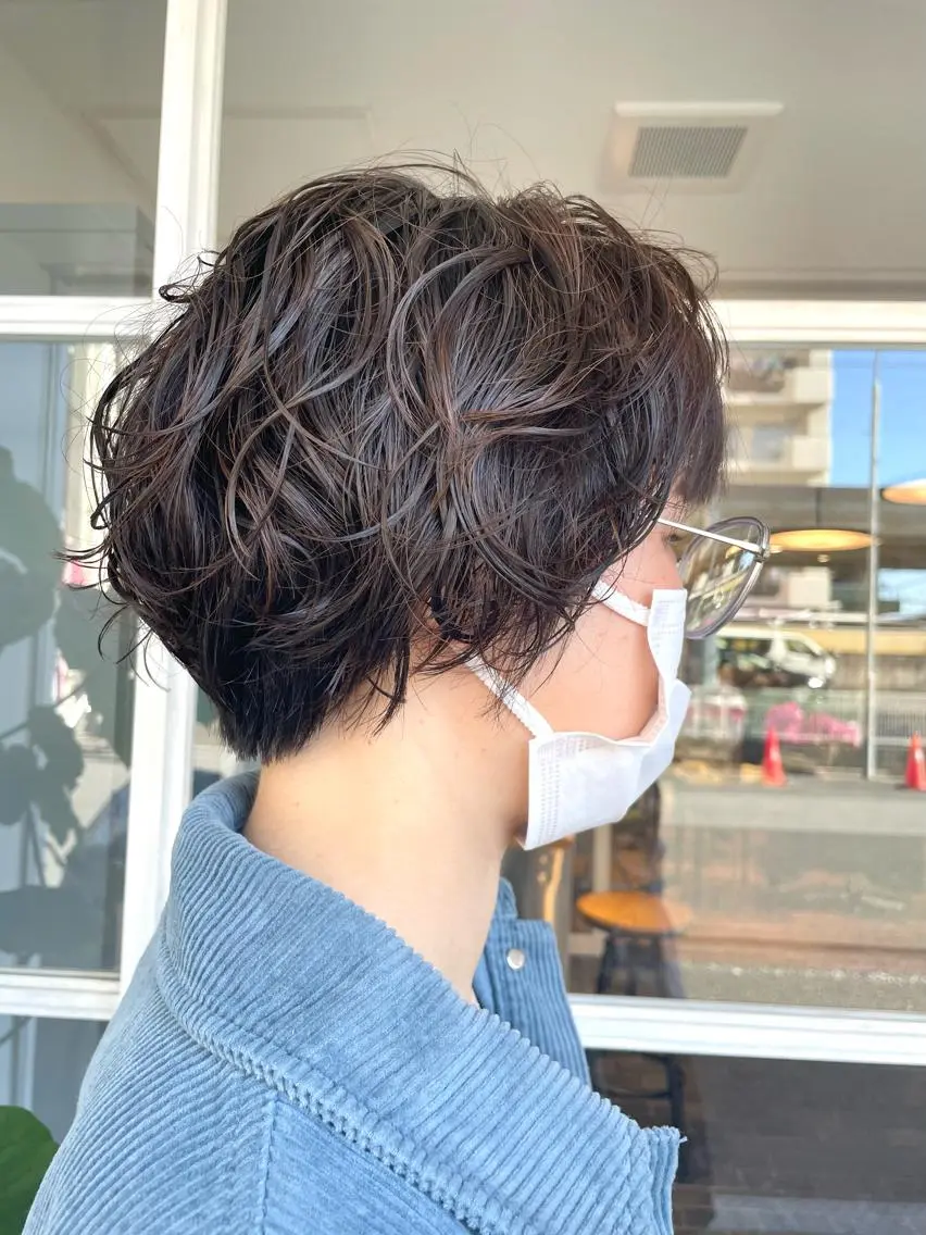 ショート パーマ ショートヘア ニュアンスパーマ 🌈🌸あおき みちる🌟💗のヘアスタイル