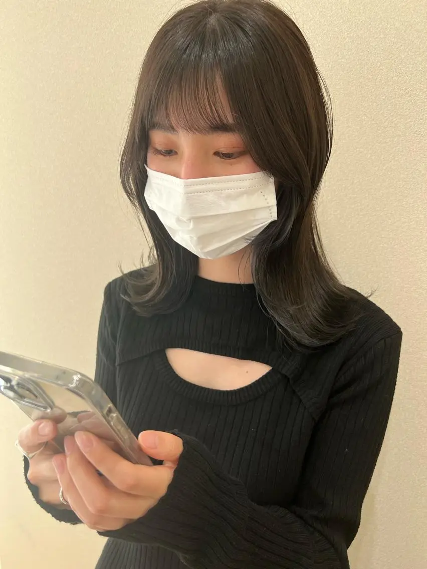 ミディアム カラー エギョモリ 外国人対応 佐久間のヘアスタイル
