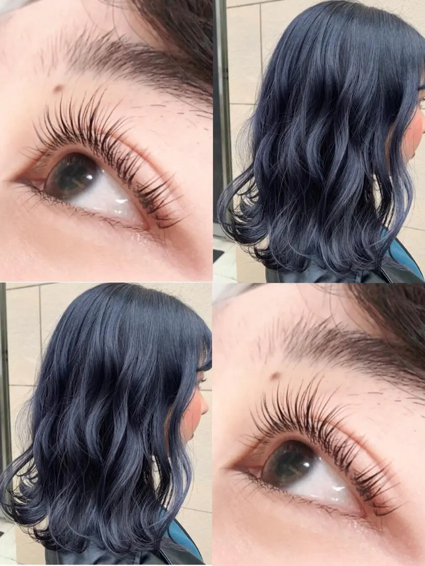 セミロング カラー ヘアアレンジ マツエク・マツパ パリジェンヌラッシュリフト まつげパーマ TSUNA 🌙 Lim 五反田のマツエク・マツパデザイン