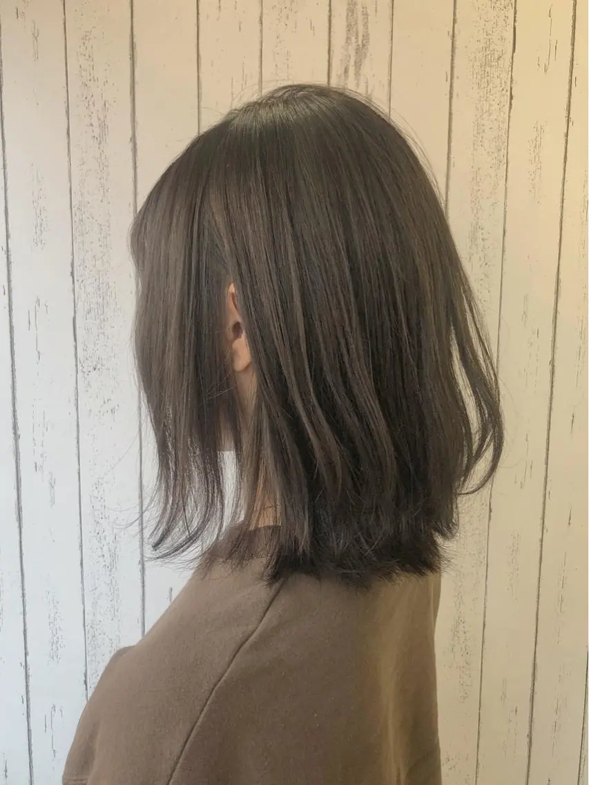 セミロング カラー アッシュ ベージュカラー 【ニュアンスカラー・ 髪質改善】スズキカナのヘアスタイル