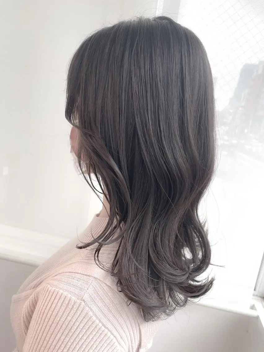 ミディアム カラー ヘアアレンジ 透明感カラー 表参道/さあ や/大人ナチュラルのヘアスタイル