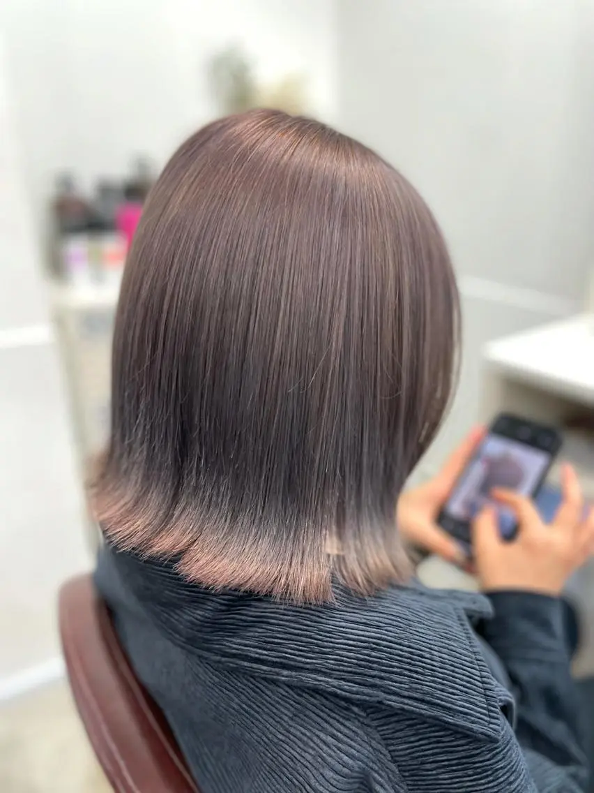 ミディアム カラー ブリーチ ケアブリーチ ヘアカラー トリートメント 韓国ヘア🤍髪質改善 🇰🇷AKANEのヘアスタイル