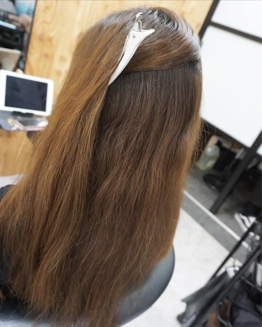 セミロング 髪質改善 縮毛矯正 トリートメント カット ヘアカラー 縮毛矯正 トリートメント hair teria ryu 大塚のヘアスタイル