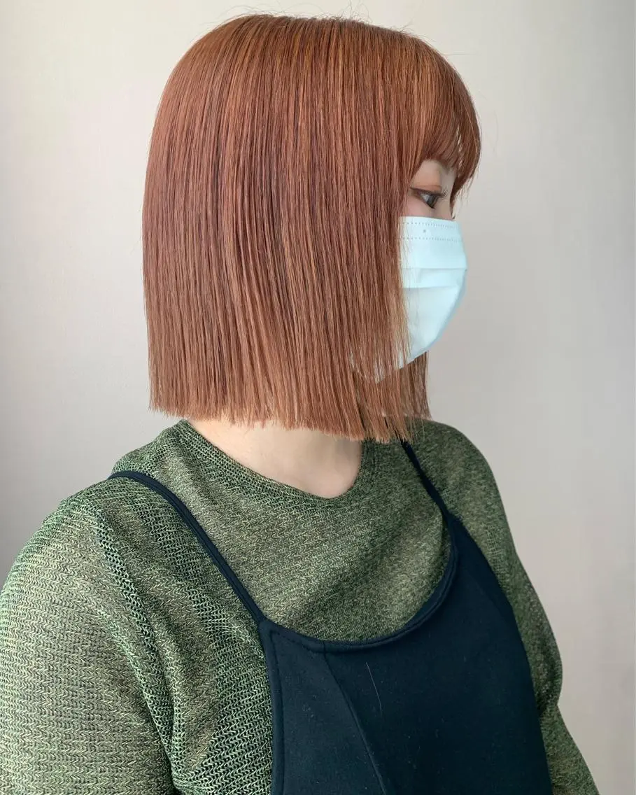 ショート カラー ベージュカラー ブリーチ オレンジ オレンジベージュ カット ヘアカラー トリートメント hubhair レイヤー/透明感のヘアスタイル