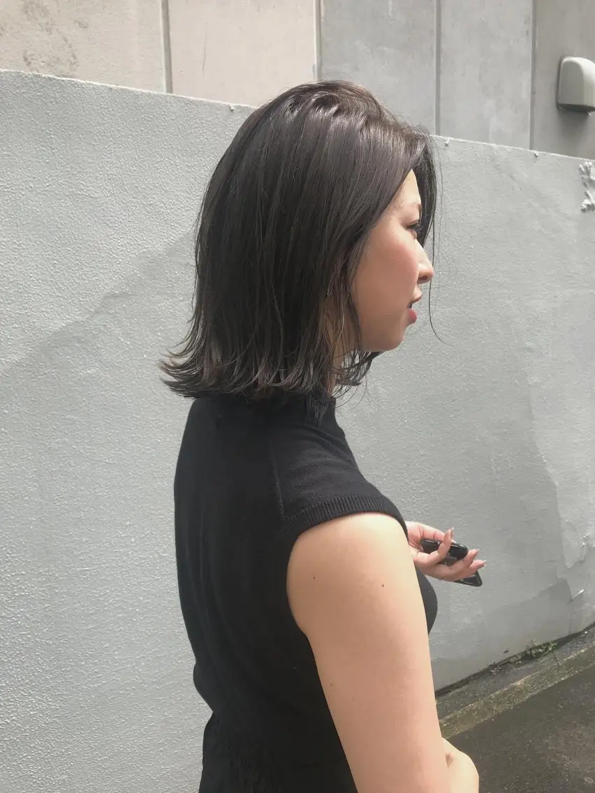 ミディアム カット ヘアカラー トリートメント ayane⭐️ボブ・ ショート・パーマのヘアスタイル