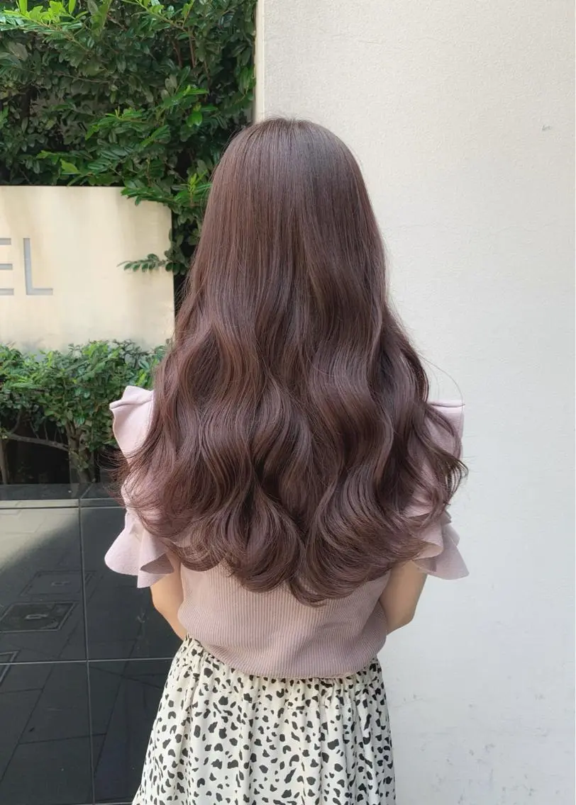 ロング カラー ブラウンカラー ピンクカラー ピンクブラウン カット ヘアカラー トリートメント 矢野 晃平のヘアスタイル
