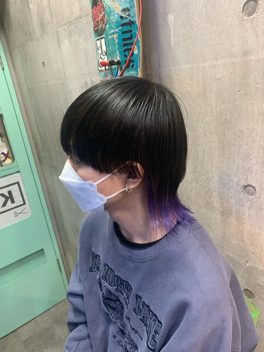 ショート カラー ヘアカラー トリートメント ハイトーン/メンズ/ ウルフ特化 小松のヘアスタイル