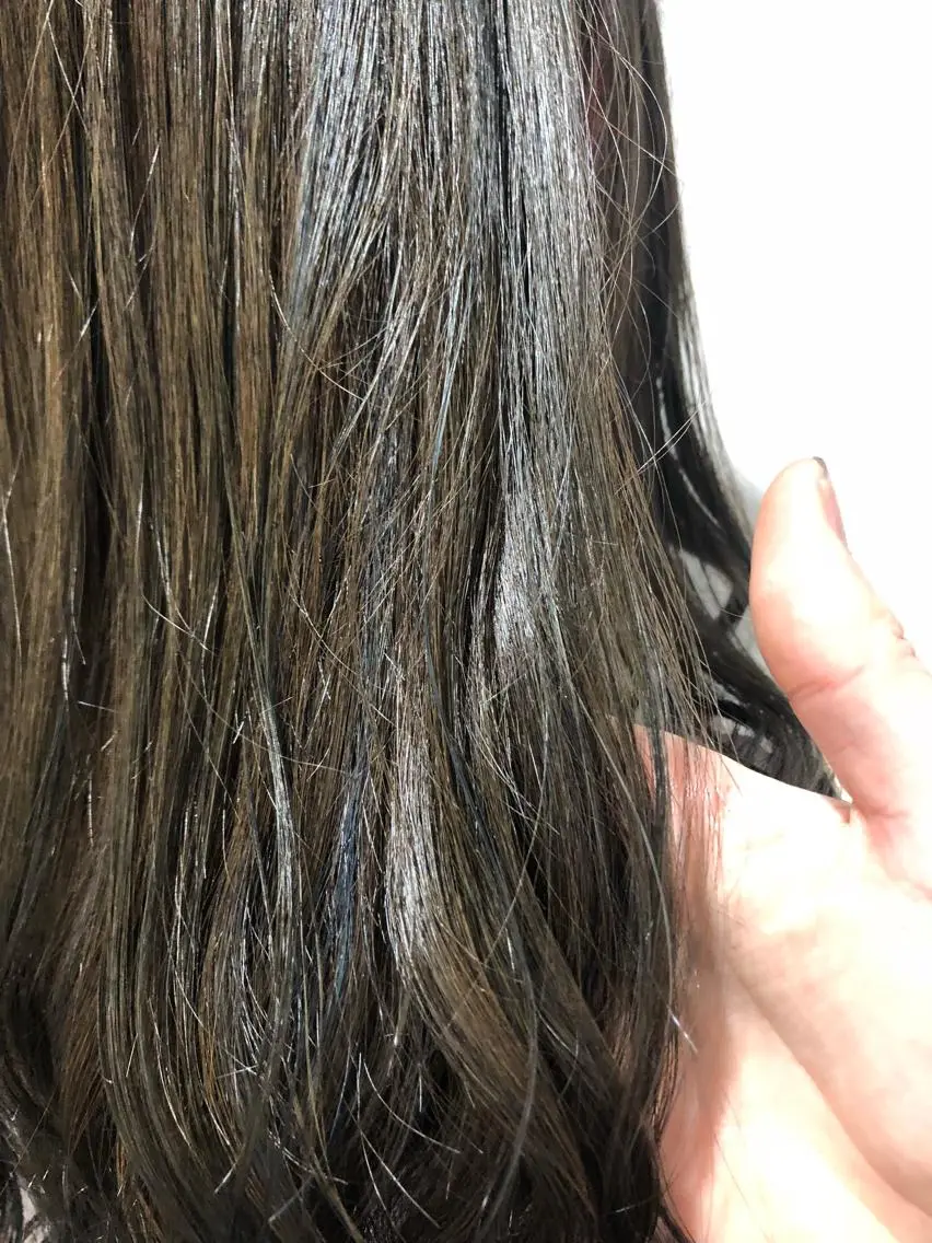 ロング アッシュ ハイライト 縮毛矯正の達人 ☆ 松本のヘアスタイル