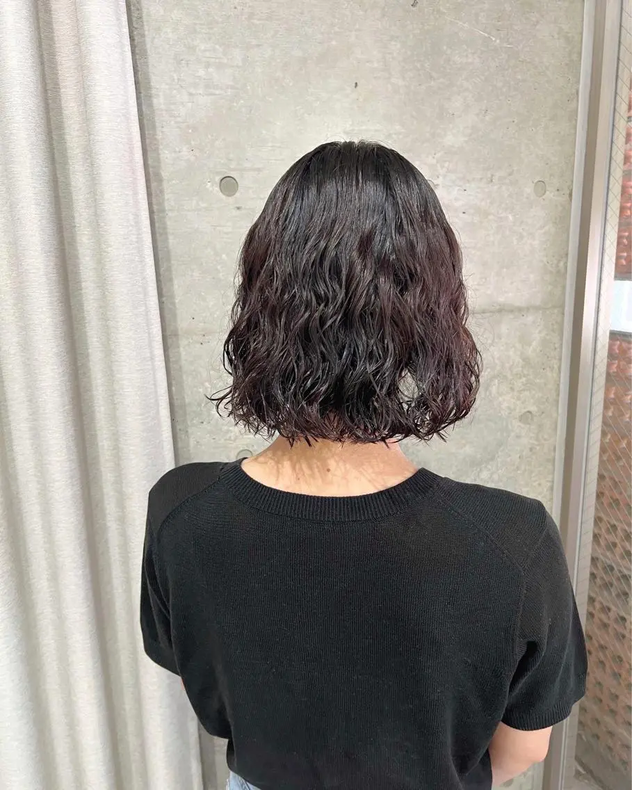 ショート パーマ カット パーマ トリートメント ボブパーマコテ巻き風 パーマNo1深江秀平のヘアスタイル