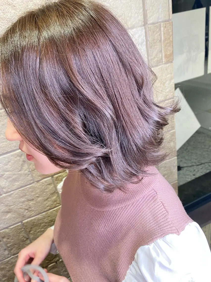 セミロング カラー ヘアアレンジ アッシュ 鈴木 颯介のヘアスタイル
