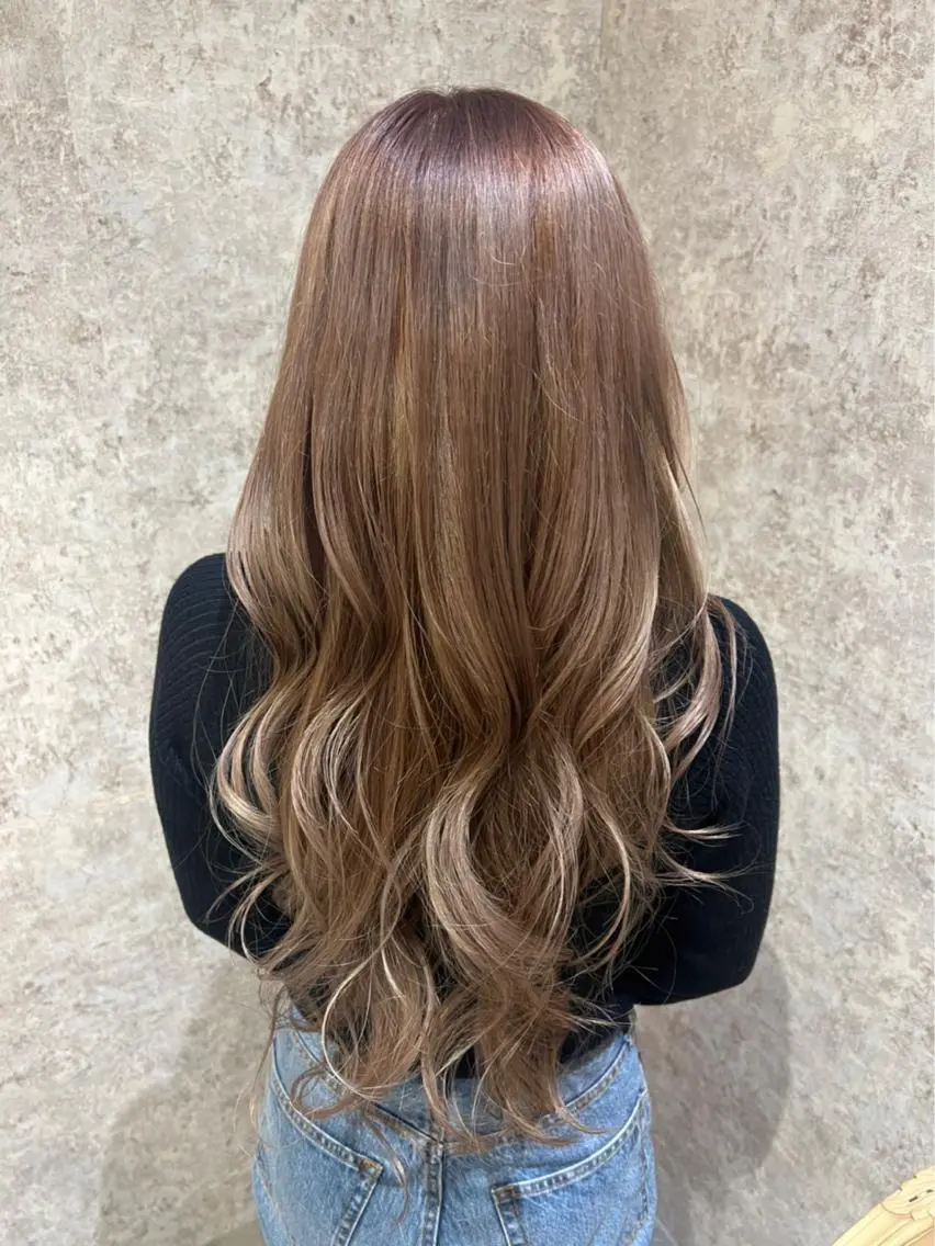 セミロング カラー ヘアアレンジ ヘアカラー トリートメント earth尾形美穂 🫧髪質改善縮毛🫧のヘアスタイル