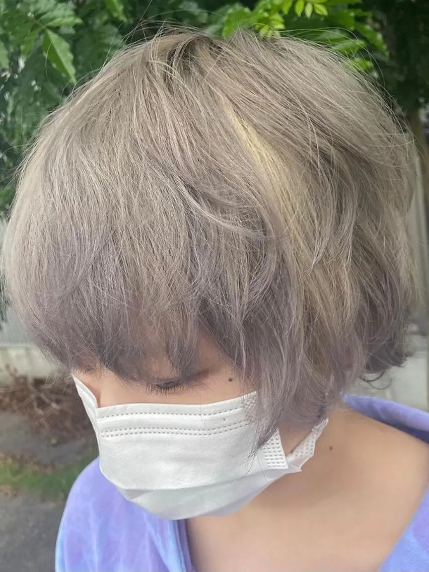 ショート シールエクステ ミストバング ボブ くびれヘア エクステ sugiki shotaのヘアスタイル