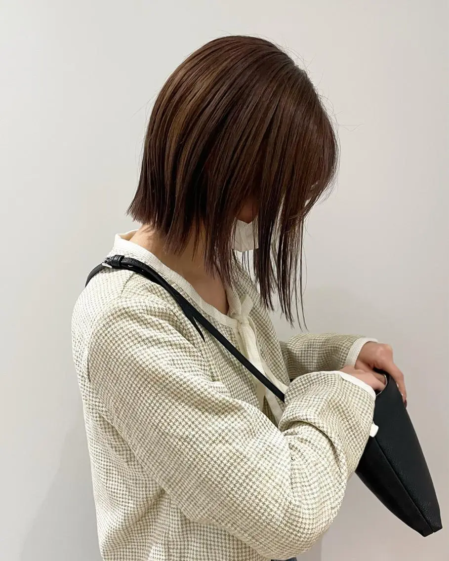 ミディアム カラー ベージュカラー ブリーチ ラベンダーカラー ベージュ🤎透明感 カラー🤎anriのヘアスタイル