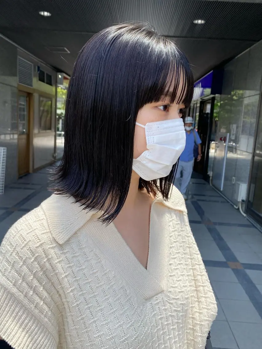 ミディアム カット ヘアカラー トリートメント 地毛風酸性縮毛矯正 /木原崇了のヘアスタイル