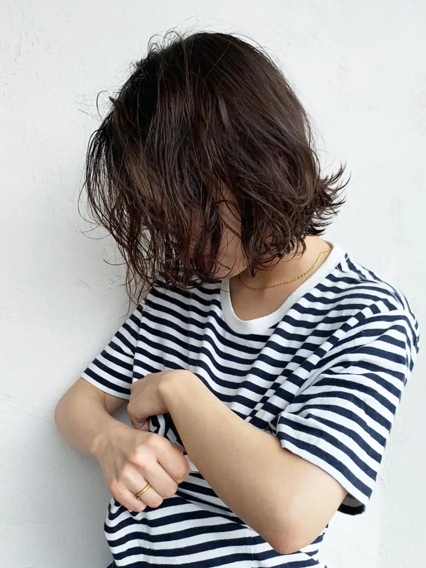 ミディアム カラー パーマ ヘアアレンジ ボブ ITbyALBUM 中野店のヘアスタイル