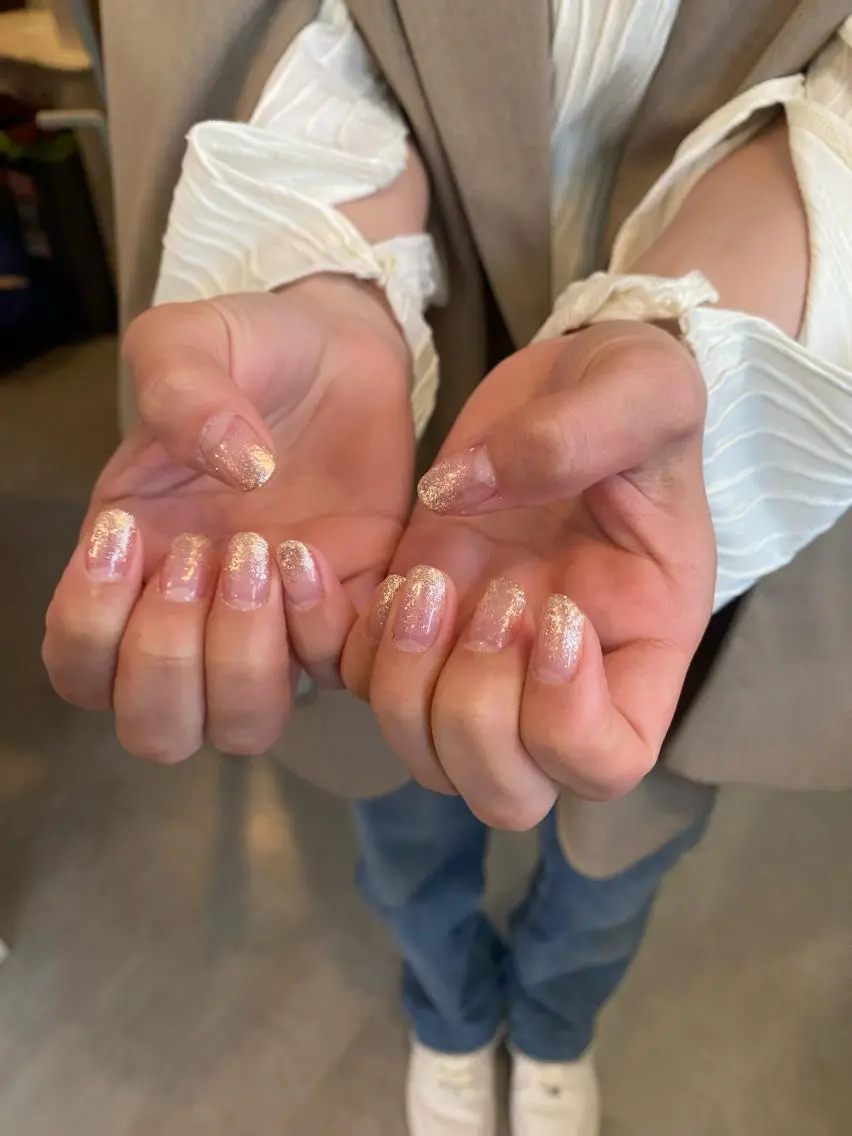 ネイル ラメ(グリッター) ラメグラデーション 春ネイル Fumi ♡のネイルデザイン