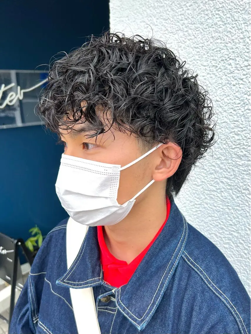 ショート パーマ ヘアアレンジ メンズ メンズパーマ プードルパーマ ツイストスパイラルパーマ 波巻きパーマ プードルパーマ メンズパーマ職人 加藤 弘貴のヘアスタイル