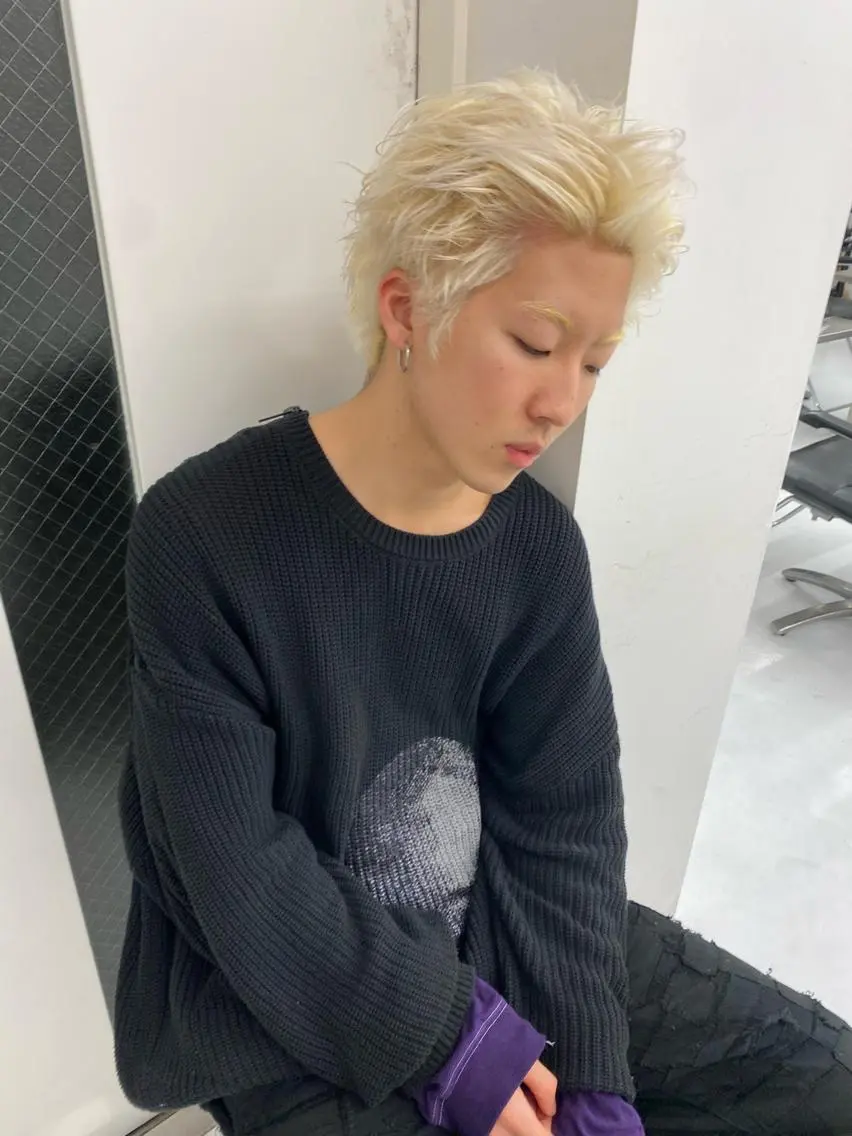 ショート メンズ メンズブリーチ Ayuri🫧 Laughのマツエク・マツパデザイン