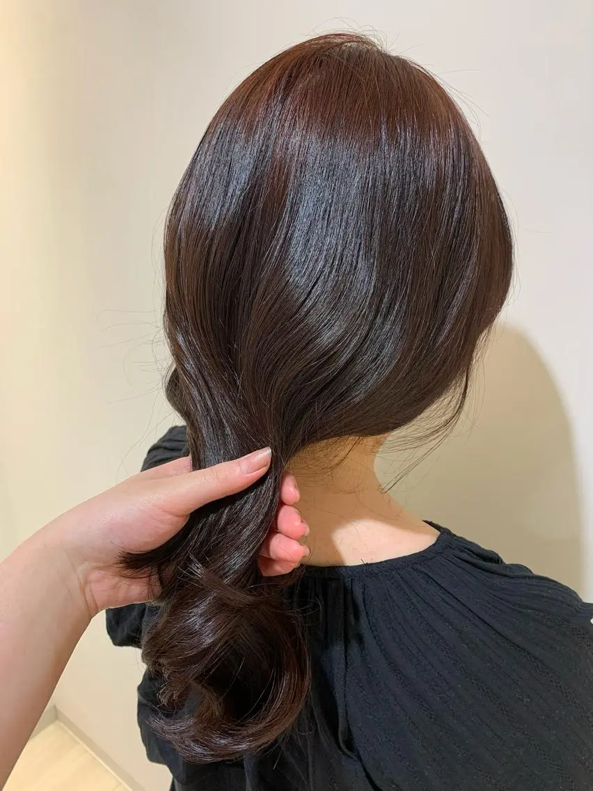 セミロング カラー ピンクカラー 🍓韓国ヘア レイヤ ーカット🍓笠原 葵のヘアスタイル