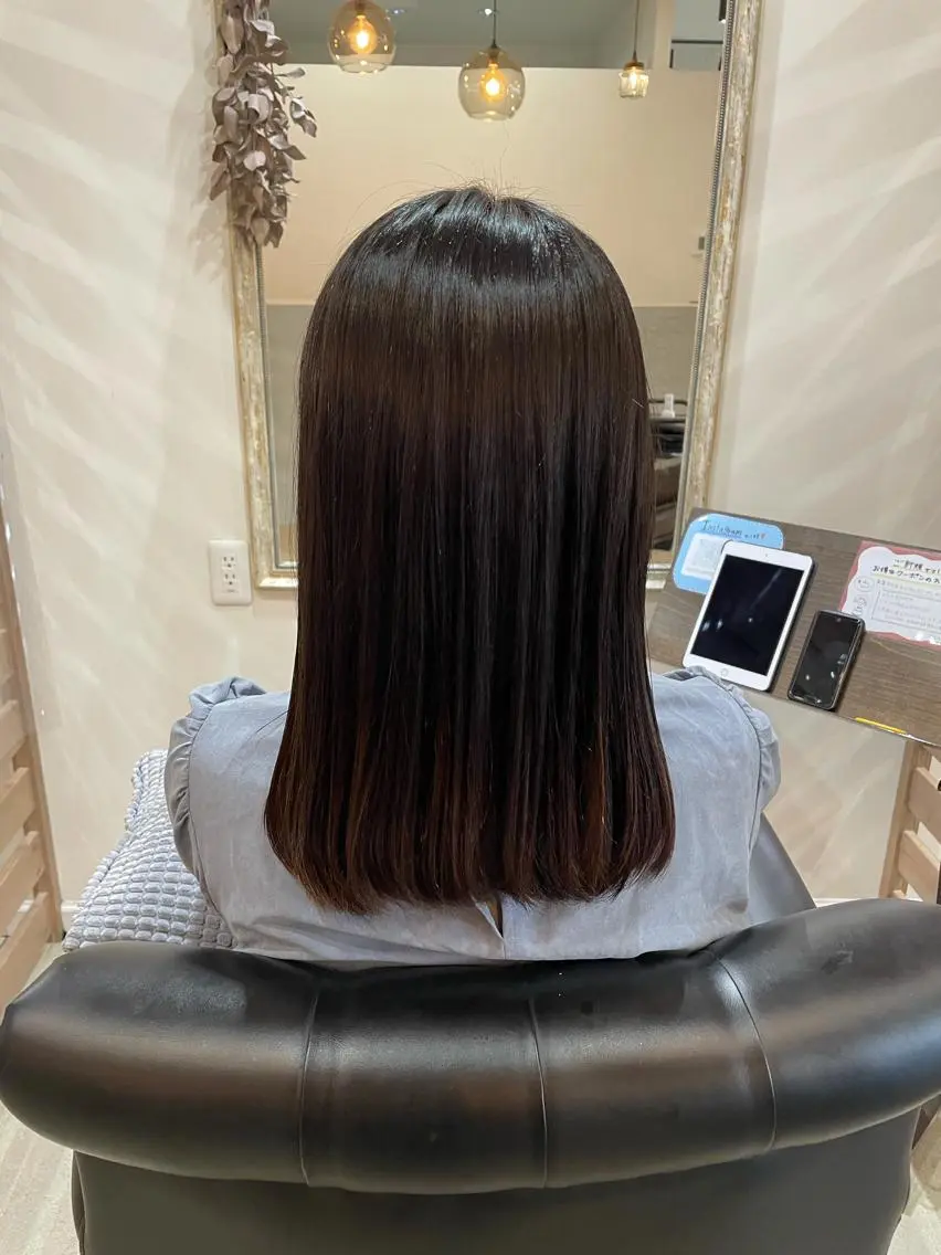 セミロング カット 縮毛矯正 miho 🌼🌼🌼のヘアスタイル