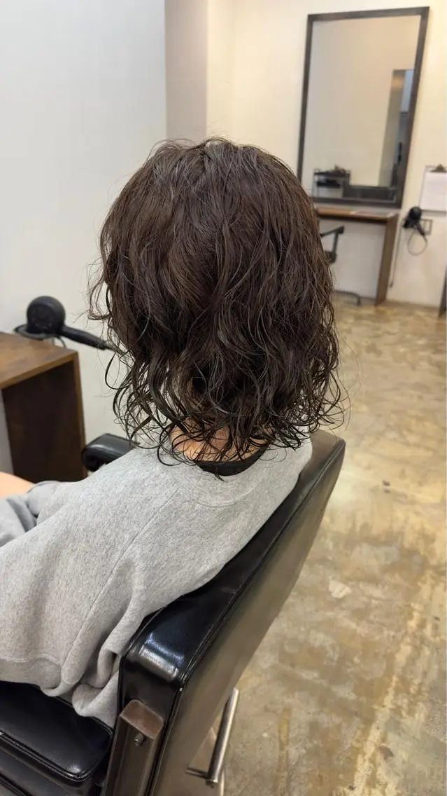 ミディアム パーマ カットモデル募集 長谷川のヘアスタイル