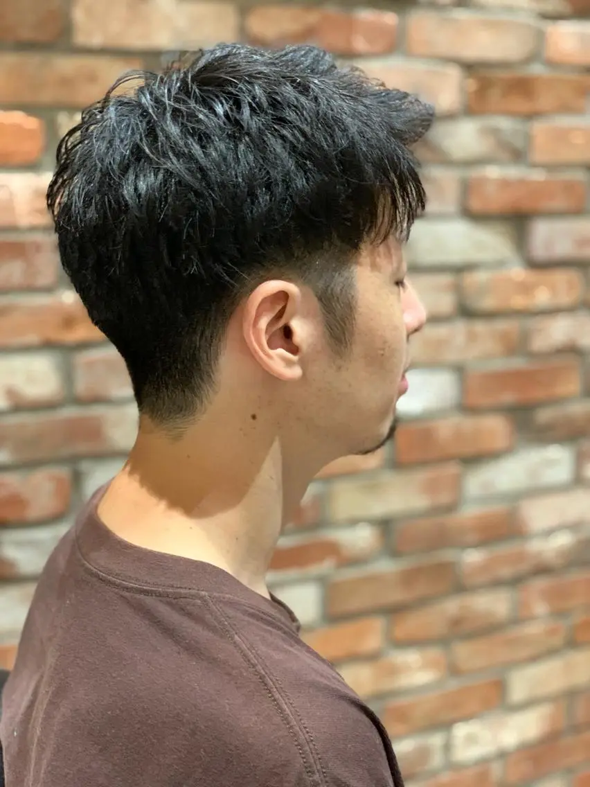 ミディアム パーマ メンズ 田中 千恩のヘアスタイル