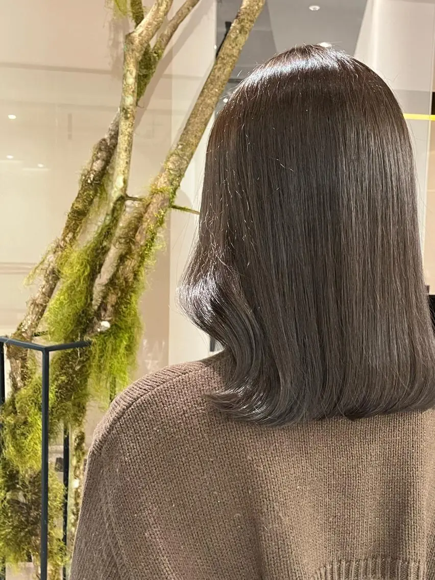 ミディアム ヘアカラー 中原 優美のヘアスタイル