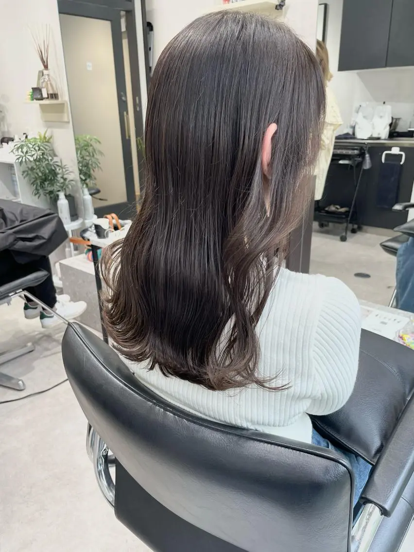 ロング カラー カット ヘアカラー トリートメント 髪質改善will hairdesignのヘアスタイル