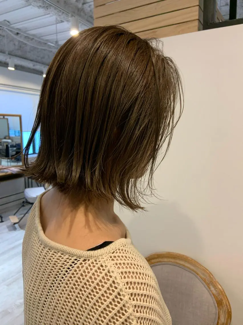 セミロング カラー ヘアアレンジ ベージュカラー ボブ 韓国hair🦋 Nanaのヘアスタイル