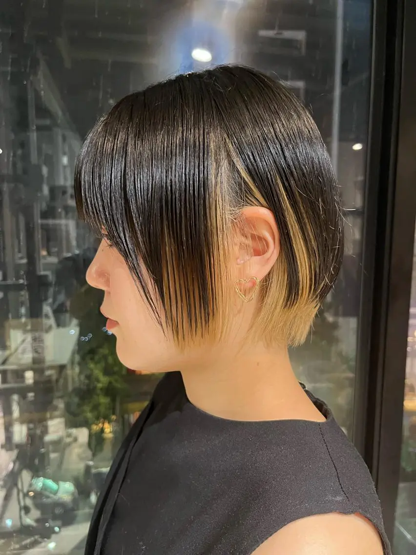 ショート カラー うる艶カラー/恵比寿 ベージュ/丸山陽平のヘアスタイル