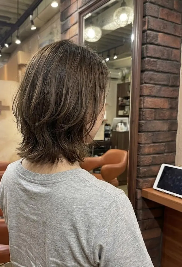 ミディアム カット ヘアカラー トリートメント flencia 丸 和博｜カットのヘアスタイル