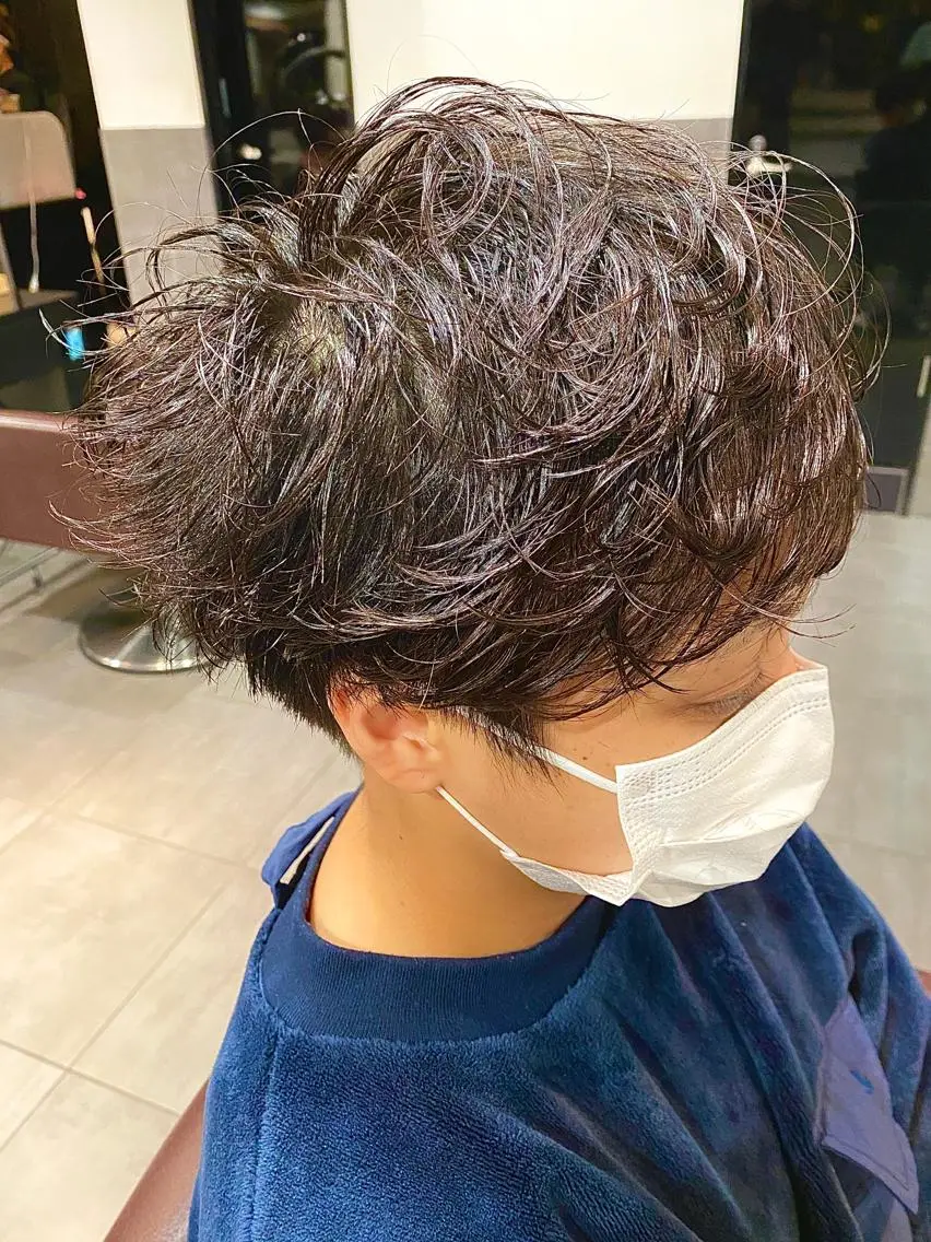 パーマ メンズ カット パーマ ⭕️メンズパーマ⭕️ 山口 裕太郎のヘアスタイル