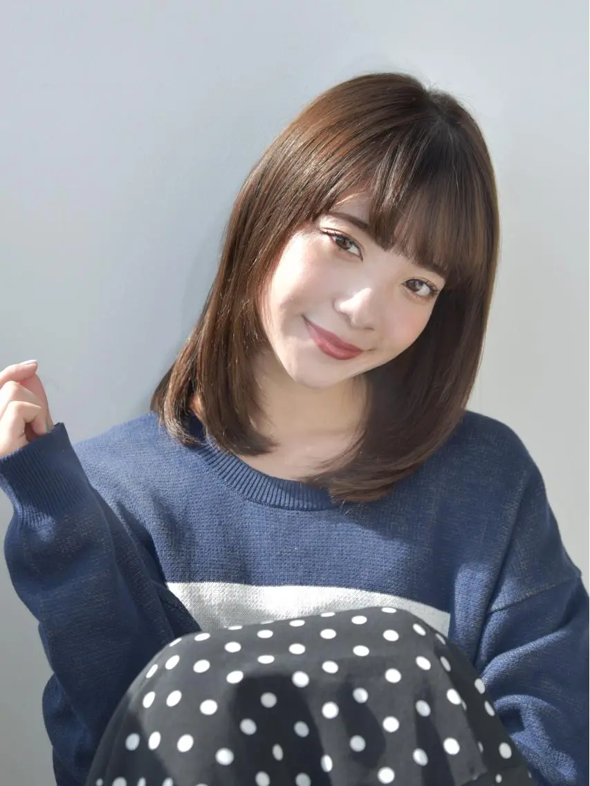ミディアム カラー ベージュカラー 野々山 直貴のヘアスタイル