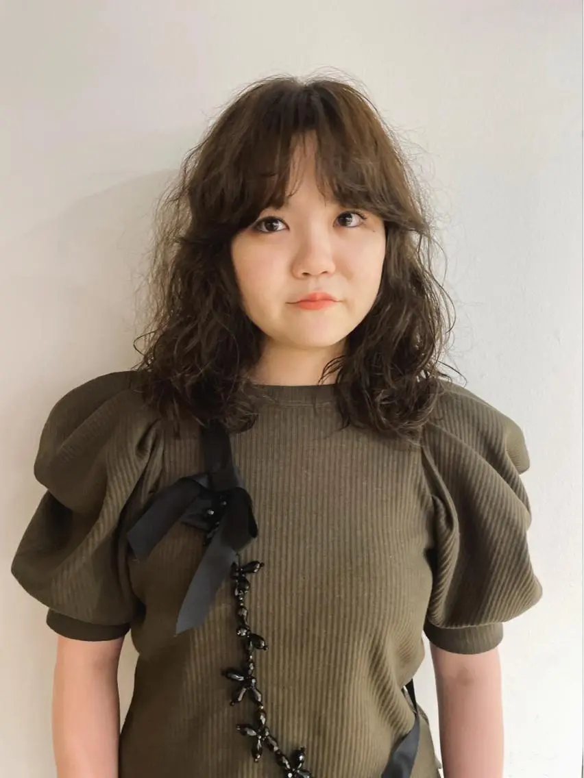 ミディアム カラー パーマ senmyo naoのヘアスタイル