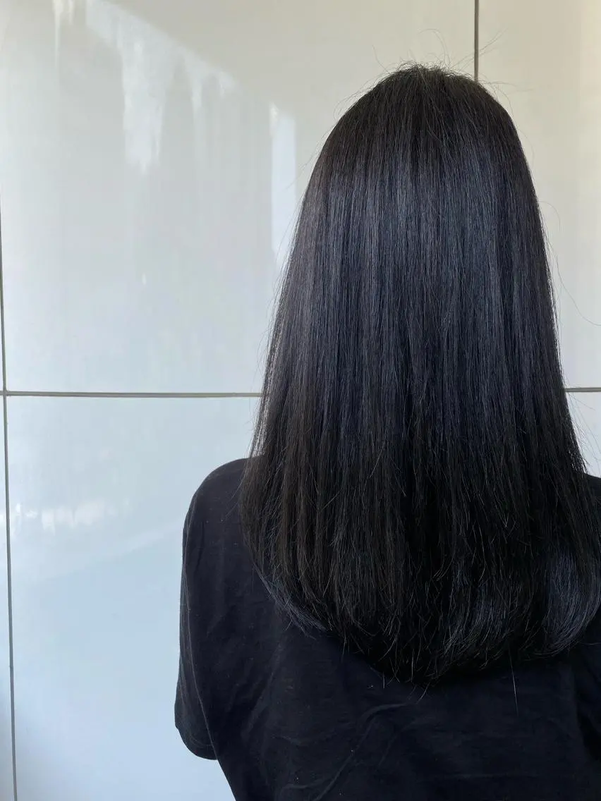 セミロング カラー ヘアアレンジ ネイル マツエク・マツパ ネイビーカラー ネイビー 福壽 優奈のヘアスタイル