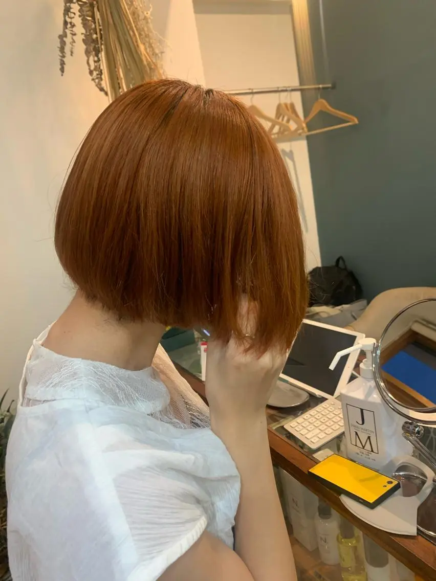 ミディアム カラー オレンジ ヘアカラー 中目黒🌼 🌼ハナのヘアスタイル