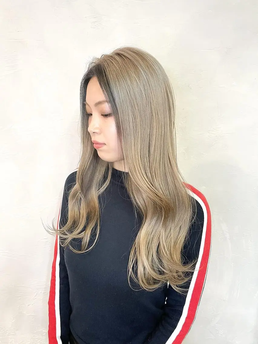 ロング カラー ミストバング フェイスフレーミング ANGELICA LABO 梅田店のヘアスタイル