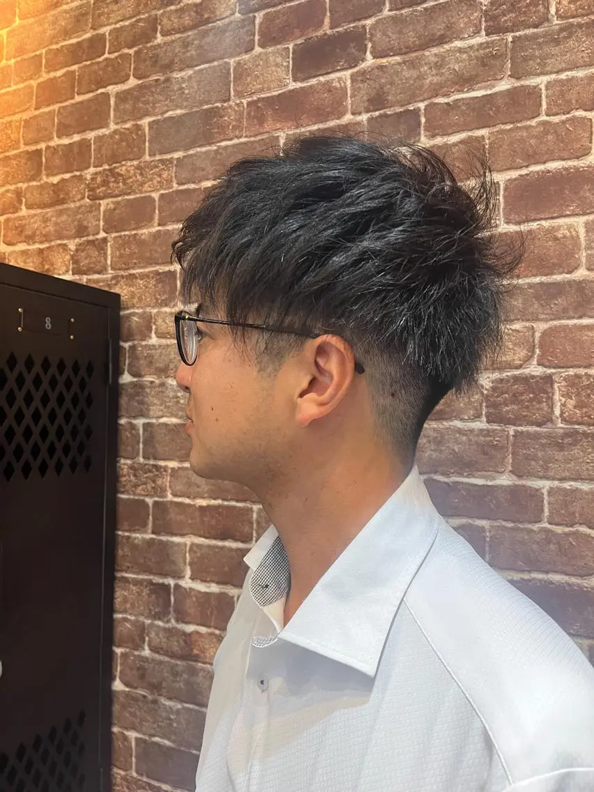 ショート ヘアアレンジ メンズ メンズハイライト メンズパーマ ケアカラー ピンクブラウン ボブ 久木原 ゆりのヘアスタイル