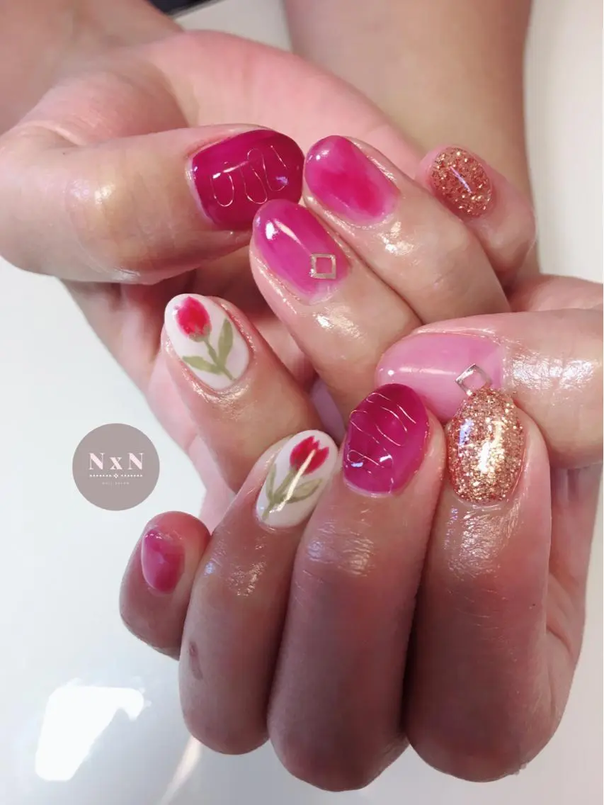 ネイル ジェルネイル ニュアンスネイル ぷっくりネイル nail salon N×Nのネイルデザイン