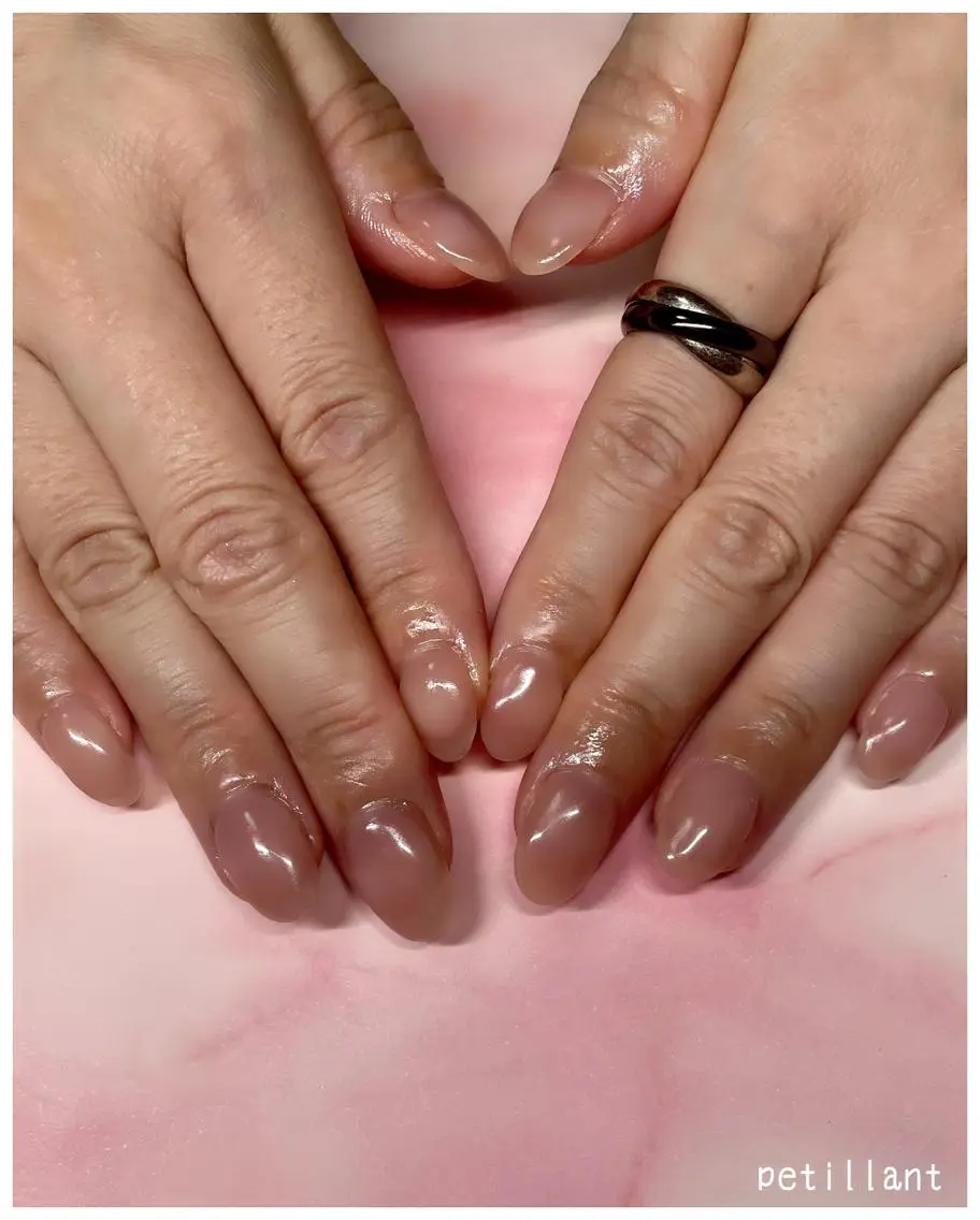 ネイル クリアネイル ピンク nail salon petillantのネイルデザイン