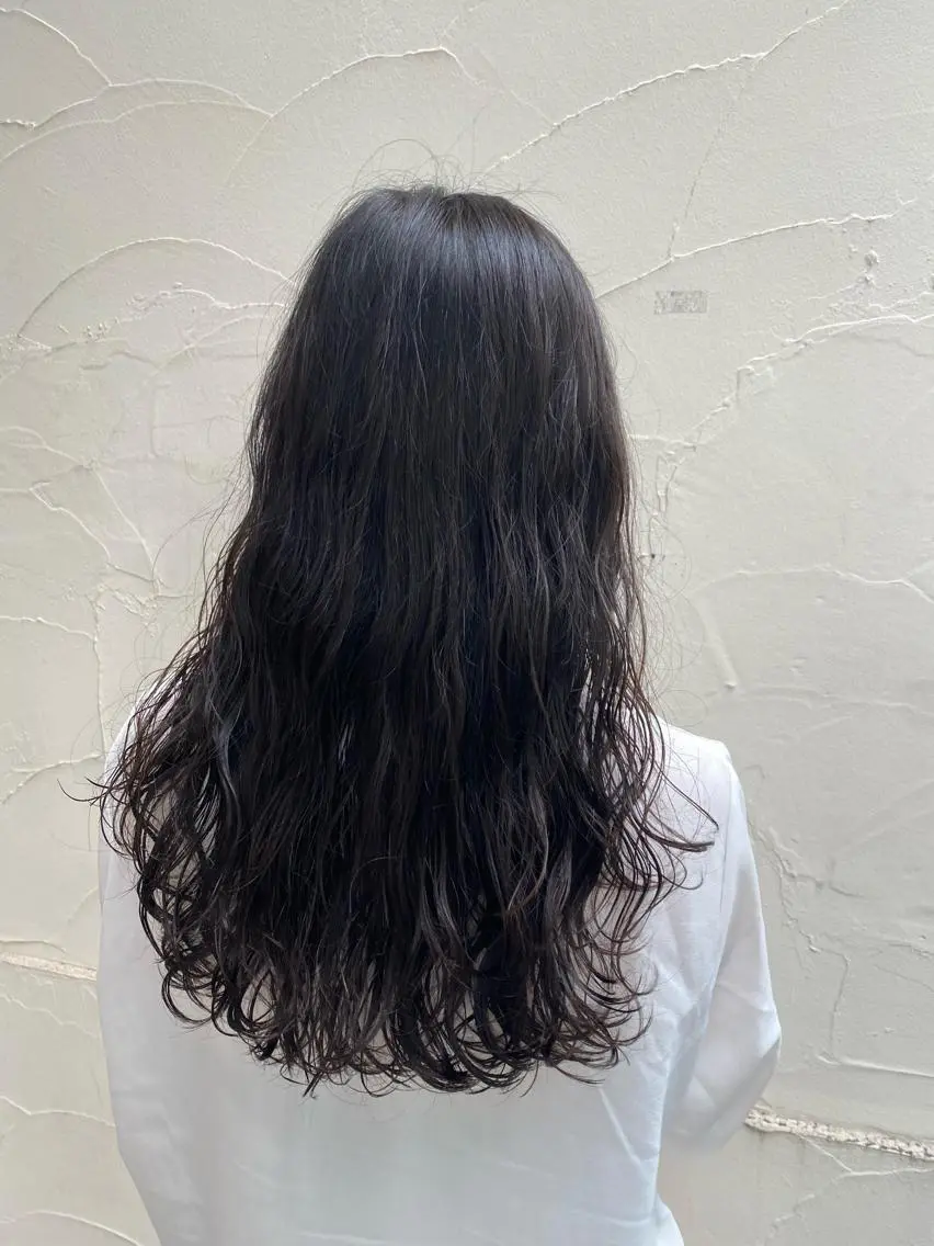 ロング カラー パーマ カット パーマ 三代 ゆりあのヘアスタイル