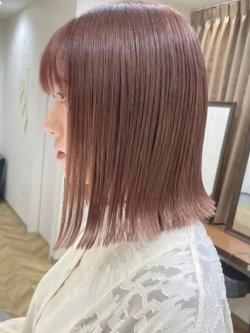 ミディアム カット ヘアカラー トリートメント 透明感カラー🤎 中川智帆のヘアスタイル