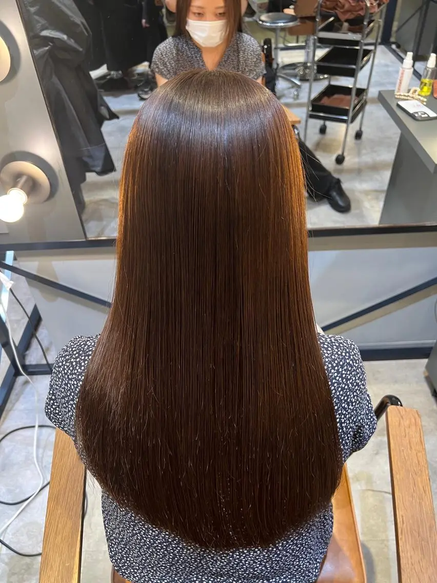 ロング カット 縮毛矯正 トリートメント 髪質改善ストレート Kantaのヘアスタイル