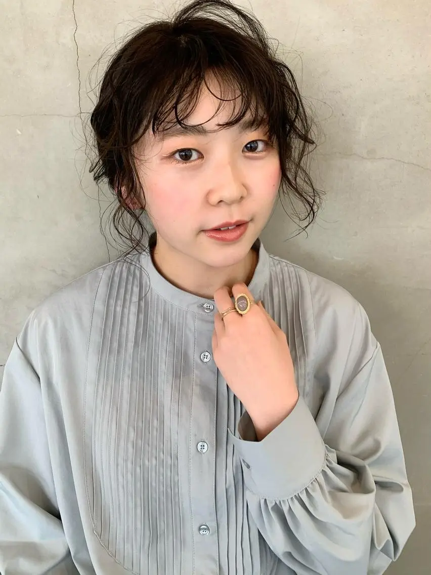 ミディアム カラー ヘアアレンジ 榑松 恵里のヘアスタイル