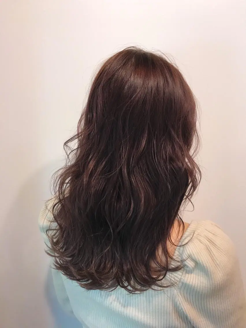 ロング カラー ブラウンカラー カシス レイヤー/大人ボブ 渡邉【日吉美容室】のヘアスタイル